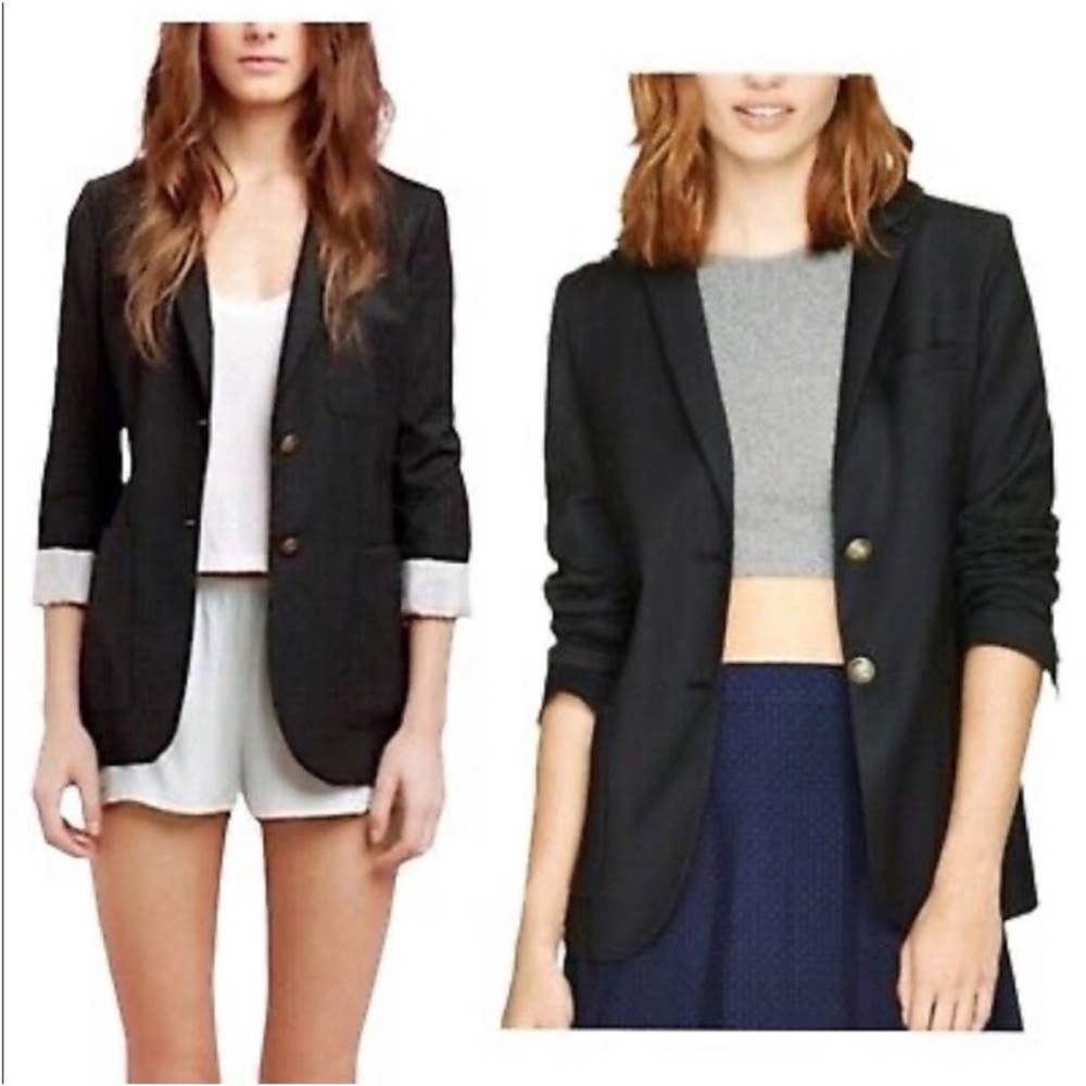 Talula Aritzia Black Fitted Blazer Peplum Career Preppy Size 2 - Picture 8 of 8